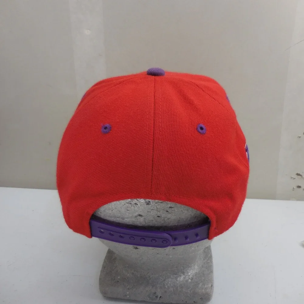Zephyr Nebraska Huskers Snapback Hat Red‎ Purple Script Logo Flat Brim Cap Mens